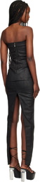 Rick Owens DRKSHDW Black Temple Sliced Bustier Denim Maxi Dress