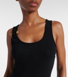 Versace Safety Pin draped cotton-blend maxi dress