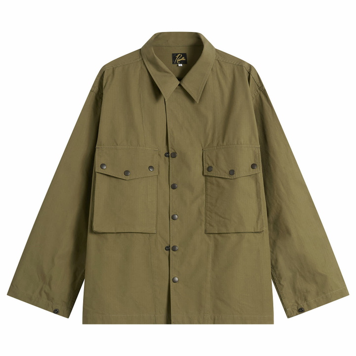 Photo: Needles Men's Cotton Ripstop Field Jacket in Olive