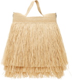Loewe Beige Paula's Ibiza Fringed Slit Tote