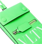 Valentino - Logo-Print Leather Pouch - Green