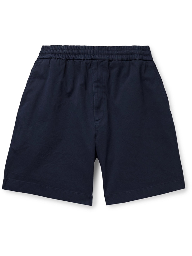 Photo: ACNE STUDIOS - Cotton-Blend Twill Shorts - Blue - IT 44