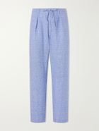 Polo Ralph Lauren - Wide-Leg Checked Woven Linen Trousers - Blue