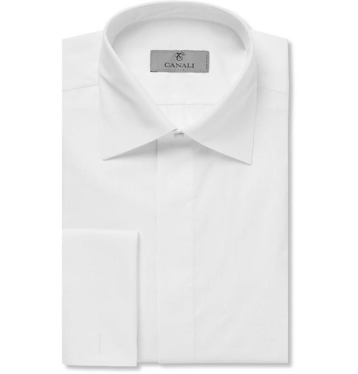 Photo: Canali - White Double-Cuff Cotton-Piqué Tuxedo Shirt - Men - White