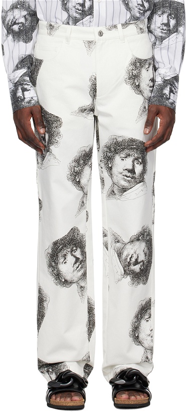 Photo: JW Anderson White Printed Jeans