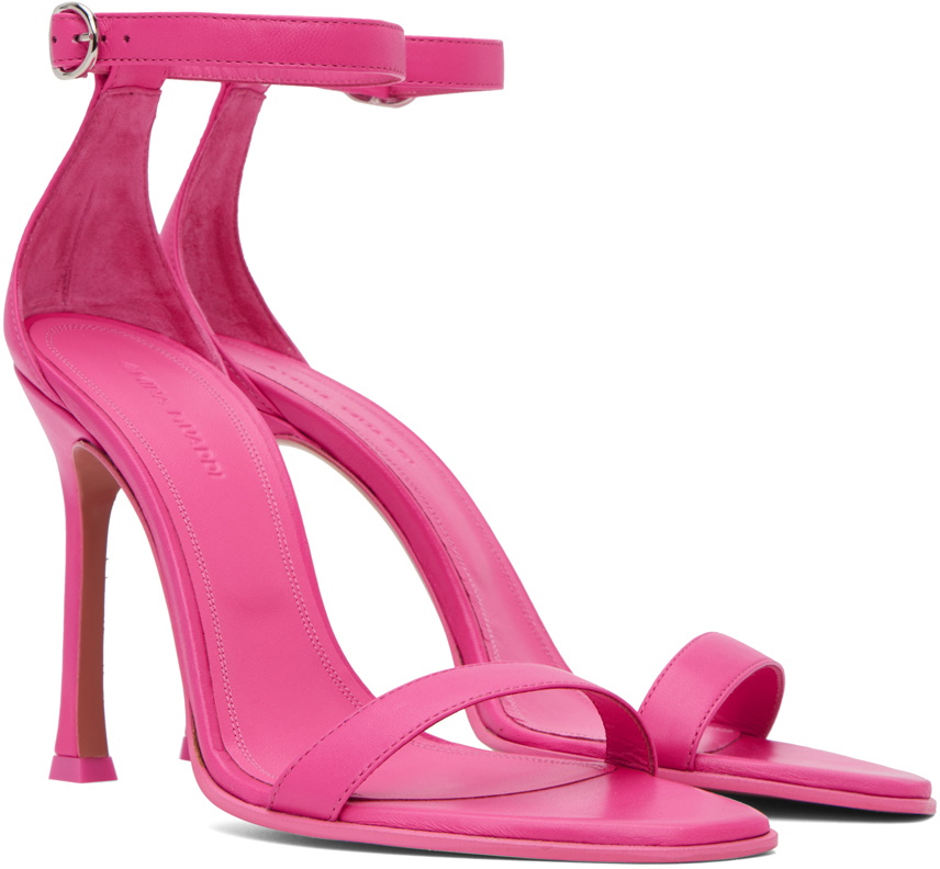 【関税込み】Amina Muaddi ピンク Kim 90 ヒールサンダル Amina Muaddi Pink Kim 90 Heeled Sandals Amina Muaddi