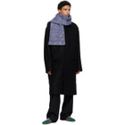 Dries Van Noten Blue Wool & Cashmere Scarf