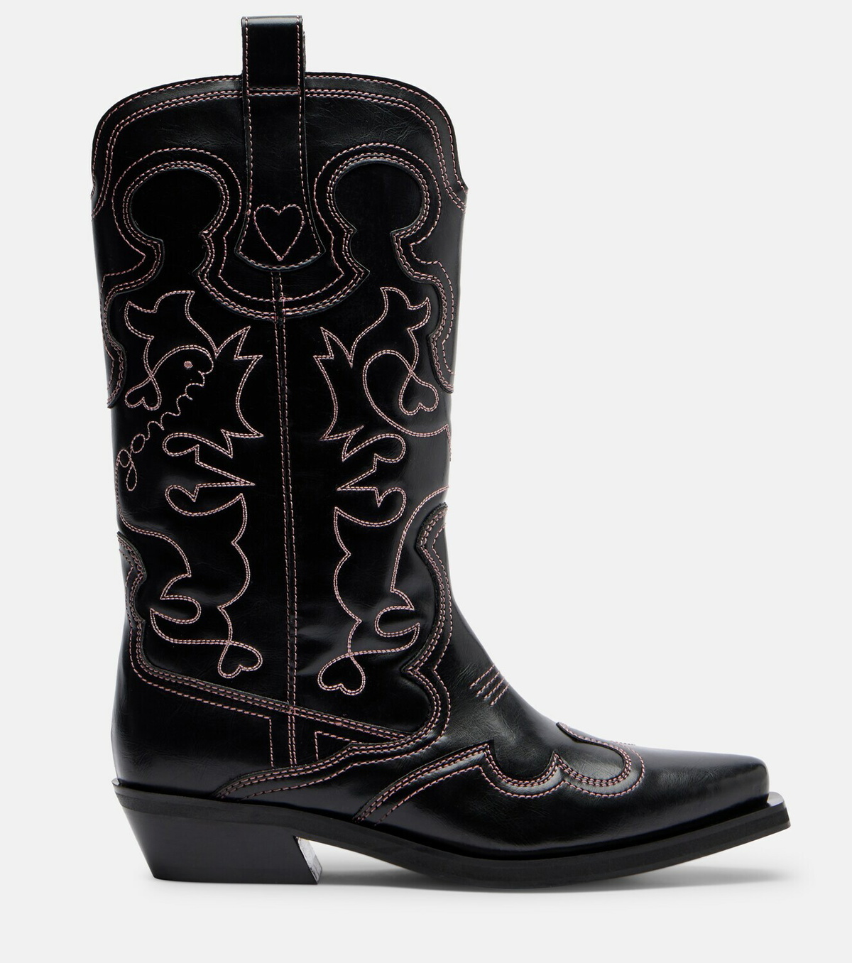 Ganni Mid Shaft embroidered cowboy boots