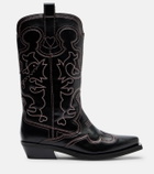 Ganni Mid Shaft embroidered cowboy boots