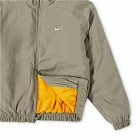 Nike Men's NRG Satin Bomber Jacket in Army/Kumquat/White