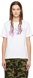 BAPE White & Purple Liquid Camo 'BAPE STA' T-Shirt