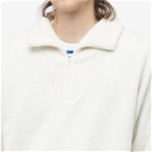 Beams Plus Men's Half Zip Popover Fleece Jacket in Off White