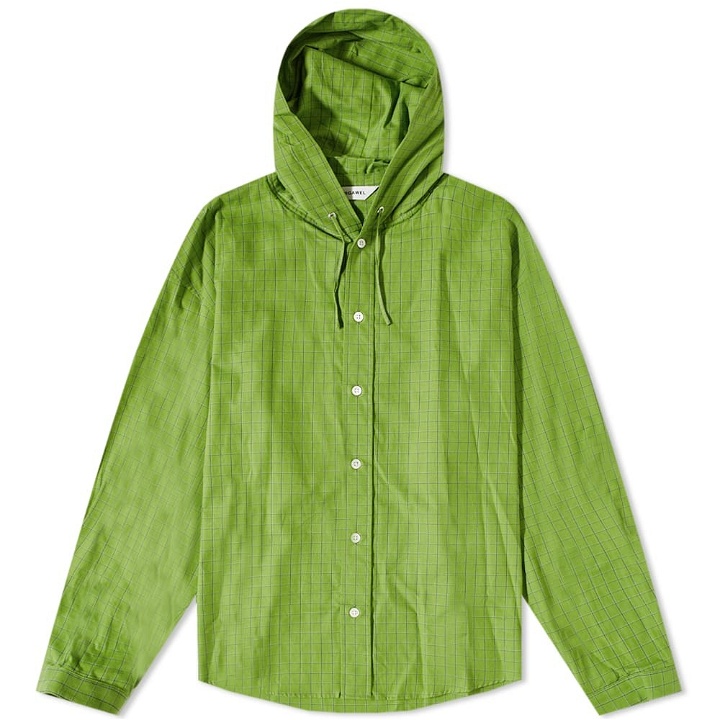 Photo: DIGAWEL Men's Check Hooded Overshirt in Green