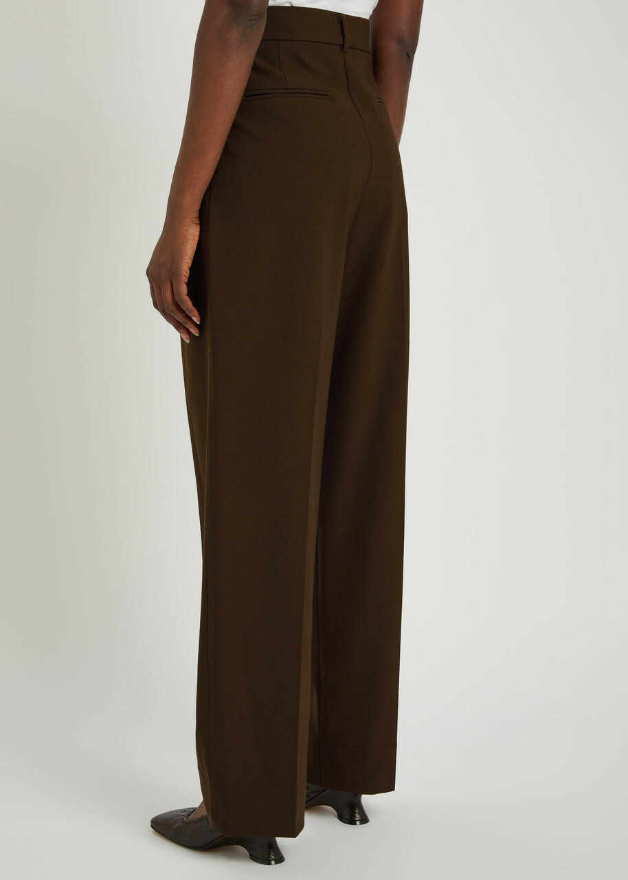 Esse Studios Onus Pleated Woven Trousers Brown