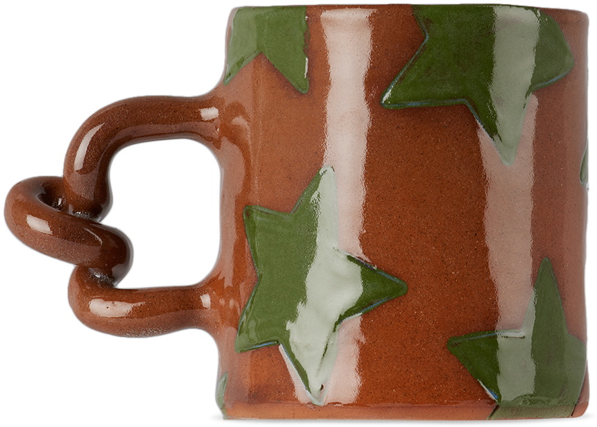 Harlie Brown Studio SSENSE Exclusive Brown & Green Star Delights Wiggle Mug