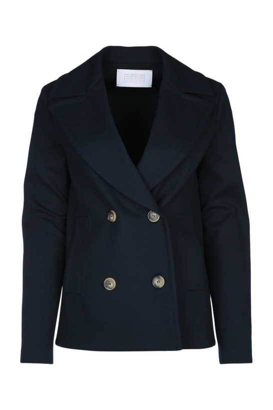 Photo: Harris Wharf London Women Peacoat Diagonal Crafted With Loro Piana Fab