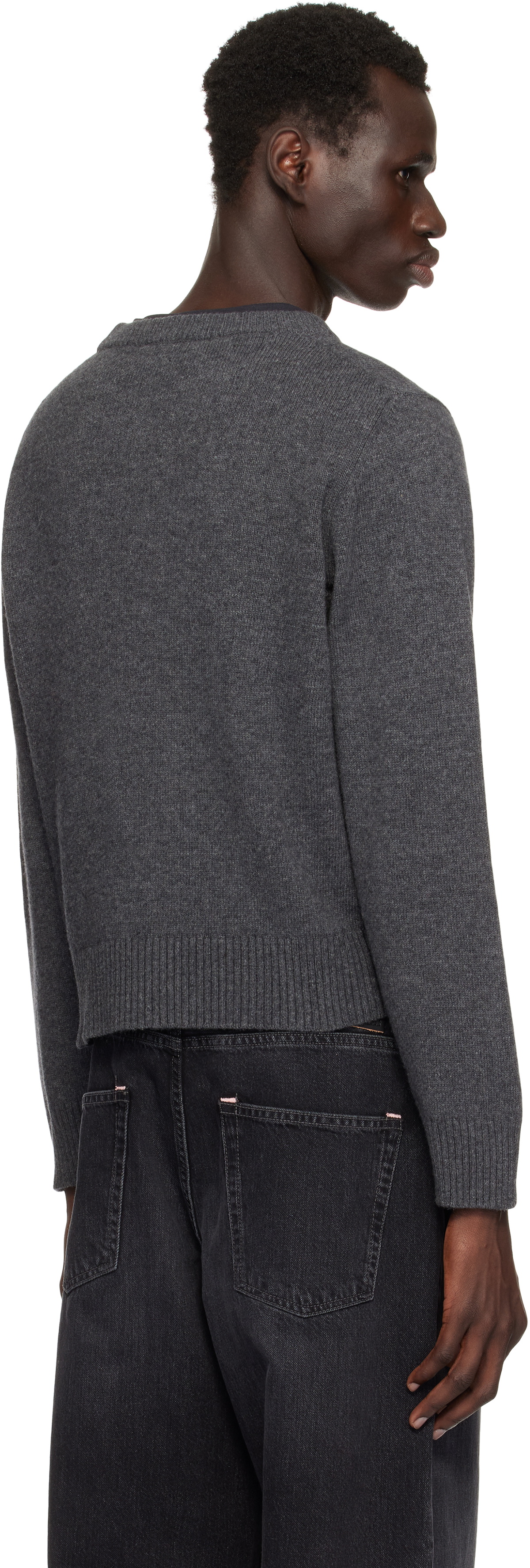 GANNI Gray Graphic Bear Sweater