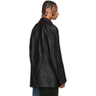Heron Preston Black Leather Style Dots Jacket