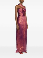Maria Lucia Hohan Blue Claudine Pleated Silk Gown