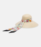 Gucci Floral silk-trimmed sun hat