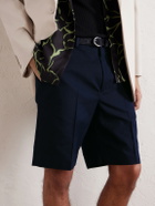 Dries Van Noten - Straight-Leg Cotton and Wool-Blend Shorts - Blue