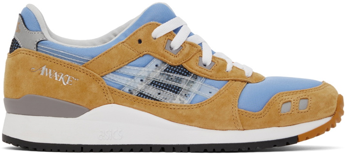 Photo: Awake NY Blue & Tan Asics Edition Gel-Lyte III OG Sneakers