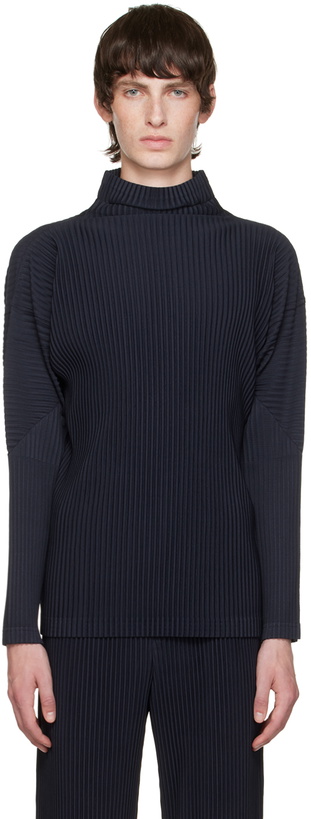 Photo: Homme Plissé Issey Miyake Navy Basics Turtleneck