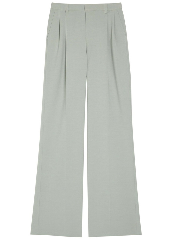 Photo: Huishan Zhang Lucian Pleated Wide-leg Woven Trousers Grey