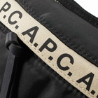 A.P.C. Men's Lucille Tape Logo Waist Bag in Black/White