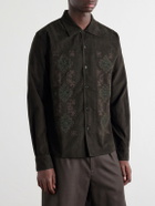 Kardo - Chintan Embroidered Cotton-Corduroy Shirt - Green