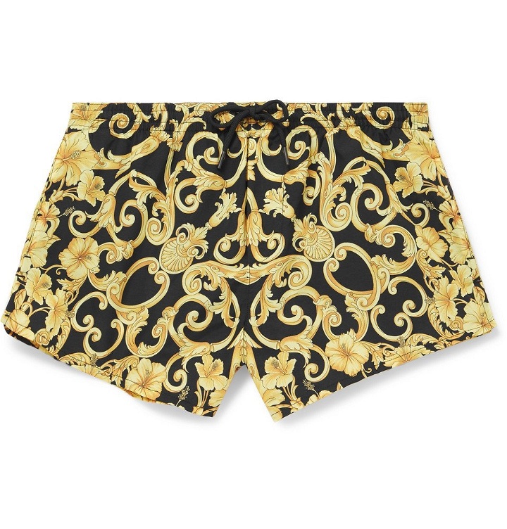 Photo: Versace - Short-Length Printed Swim Shorts - Gold