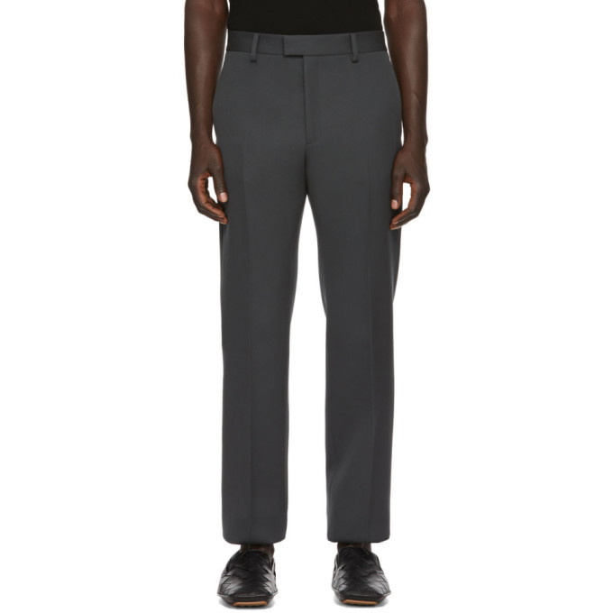 Photo: Bottega Veneta Grey Compact Wool Trousers