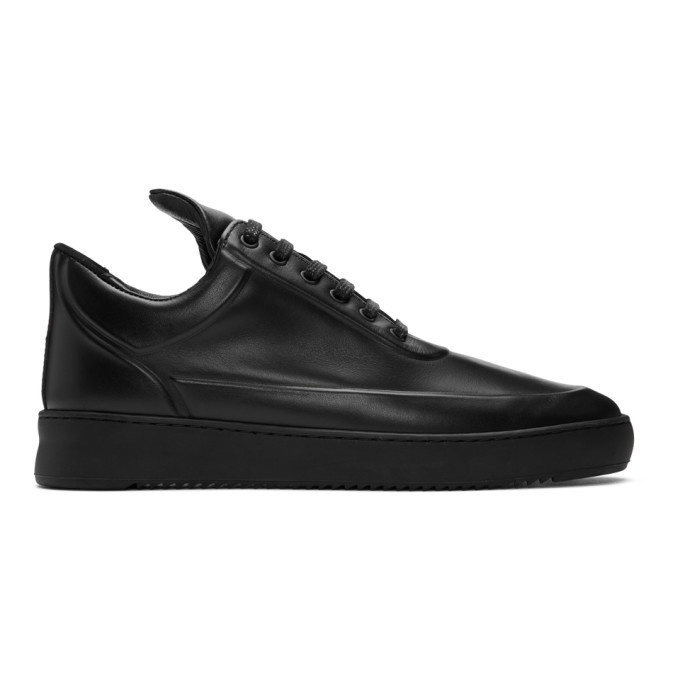 Photo: Filling Pieces Black Ripple Embossed Low Top Sneakers