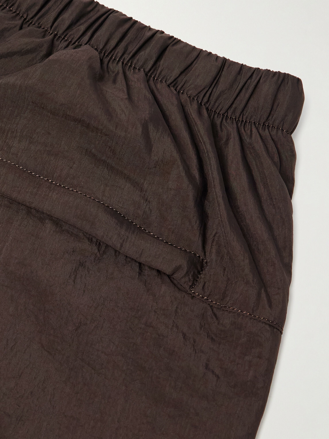 Kaptain Sunshine - Tapered Crinkled-Shell Trousers - Brown