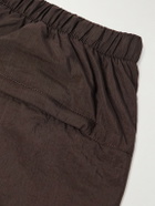 Kaptain Sunshine - Tapered Crinkled-Shell Trousers - Brown
