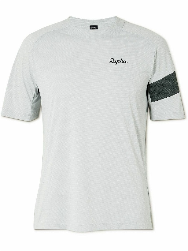 Photo: Rapha - Trail Logo-Print Recycled Honeycomb-Knit Cycling T-Shirt - Gray