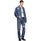 Doublet Blue Hand-Painted Food Jeans