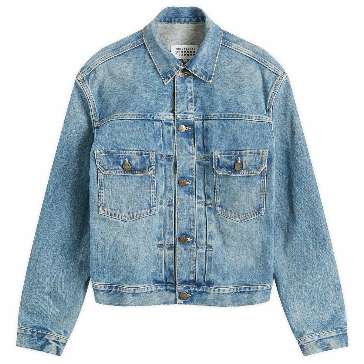 Maison Margiela Blue Collarless Denim Jacket Maison Margiela