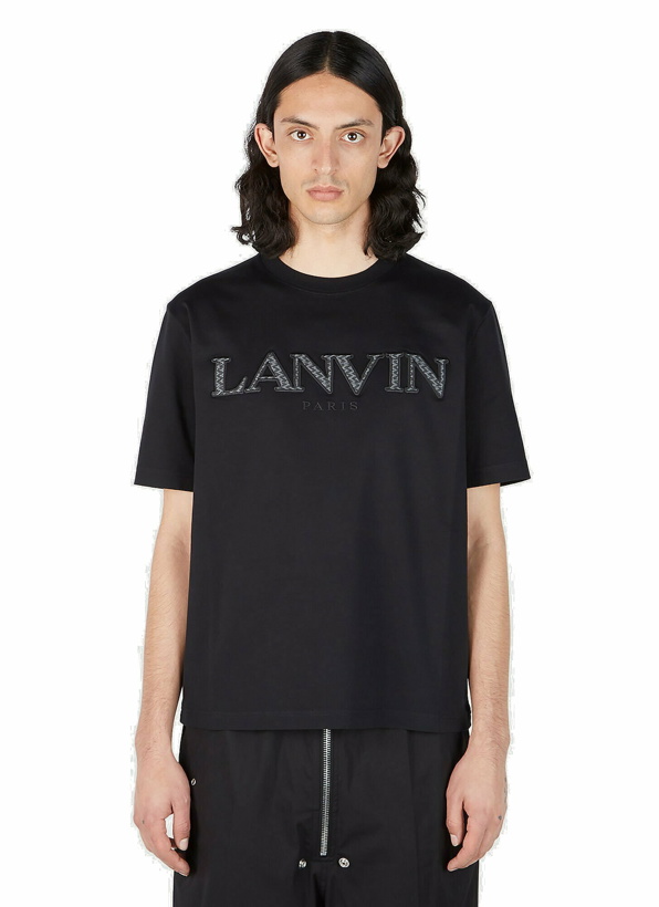 Photo: Lanvin - Embroidered Logo T-Shirt in Black