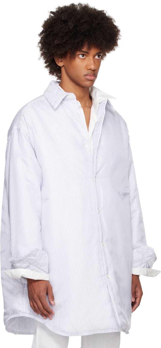 Maison Margiela Blue & White Padded Shirt Maison Margiela