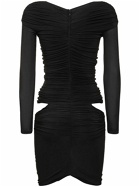 DION LEE - Gathered Cut Out Jersey Mini Dress
