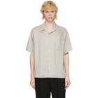 N.Hoolywood Grey Elongated Revere Collar Shirt