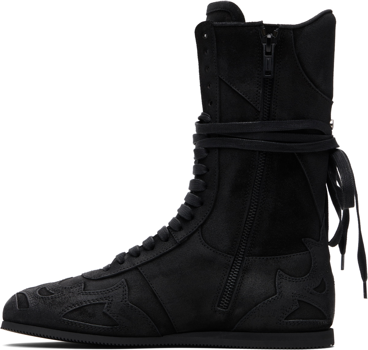 Ann Demeulemeester Black Palne High-Top Boxing Sneakers