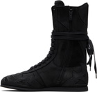 Ann Demeulemeester Black Palne High-Top Boxing Sneakers