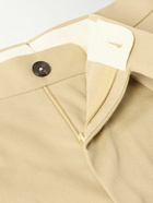 Drake's - Straight-Leg Pleated Cotton-Drill Suit Trousers - Neutrals