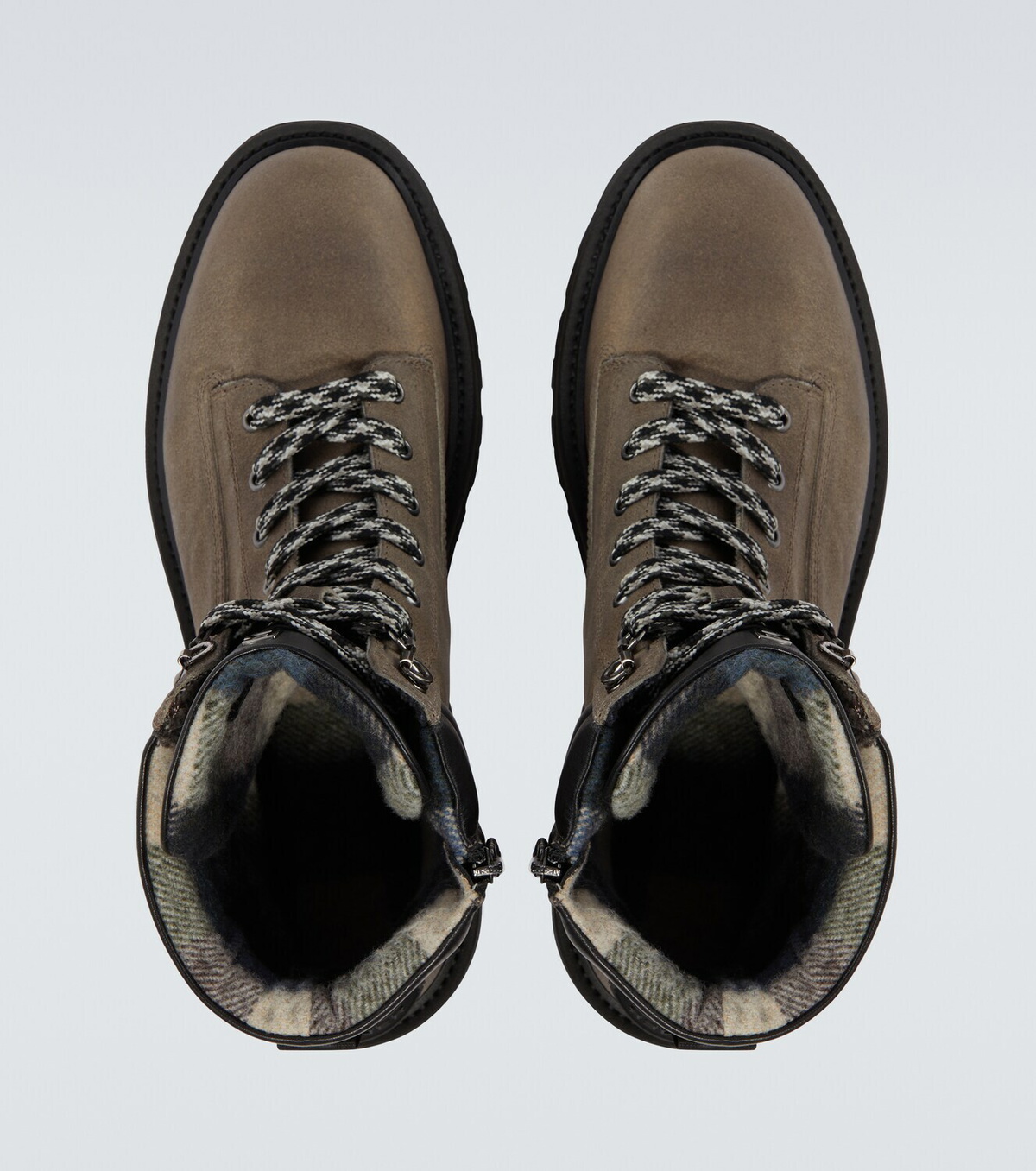 Bogner Seoul leather-trimmed suede lace-up boots