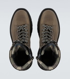 Bogner Seoul leather-trimmed suede lace-up boots