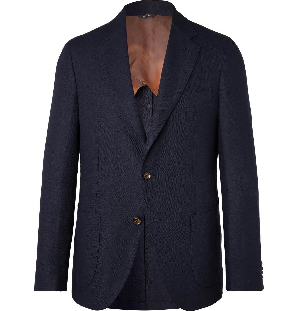 Unstructured Linen Blazer - Navy