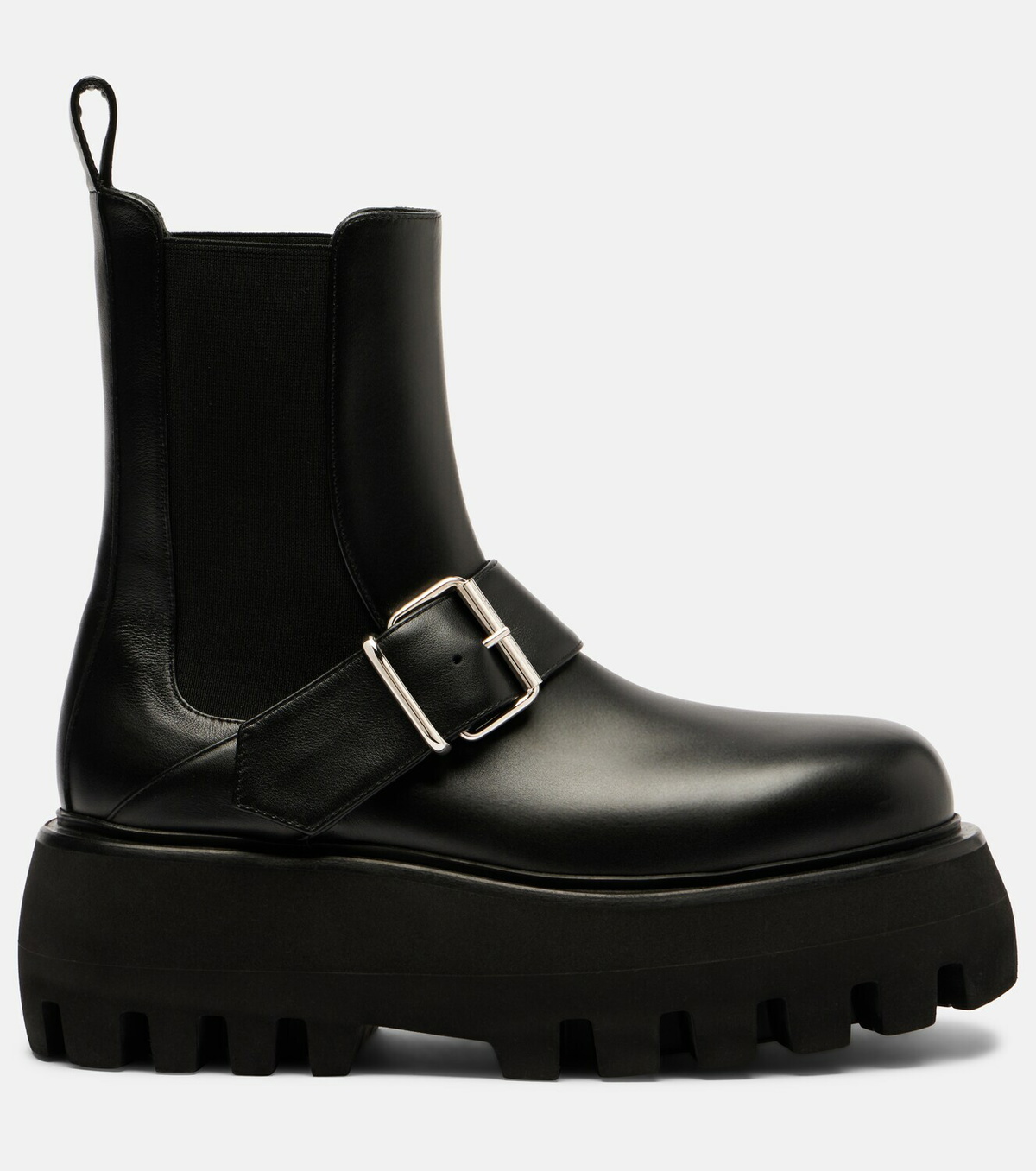 McQueen Sofa Buckle leather ankle boots