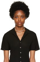 Amina Muaddi Silver Tennis Necklace